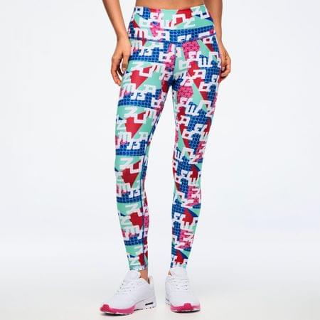 Eastern Flavor High Waisted Ankle Legging - Green/Blue
