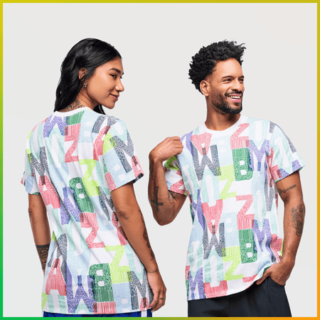 Latin Movement Unisex Crew Neck Tee - White/Blue